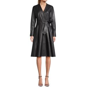 KOBI HALPERIN  Dixie Faux Leather Shirtdress faux leather size xxl